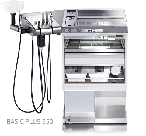 Basic Plus 550 ist das mittelgroße Modul von der Behandlungseinheitsreihe Basic Plus